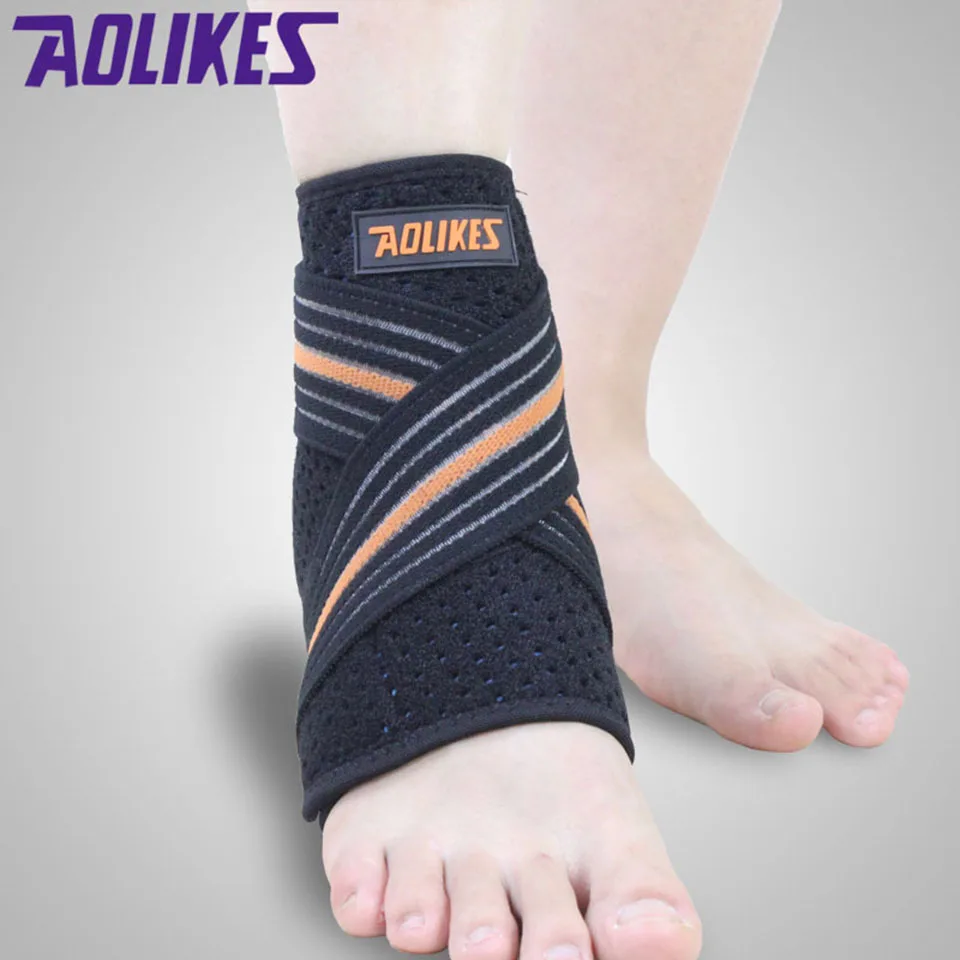 AOLIKES 1 шт. спортивный фиксатор для голеностопа, протектор, регулируемая поддержка лодыжки, защита, Эластичный Защитный бандаж, поддержка футбола, баскетбола