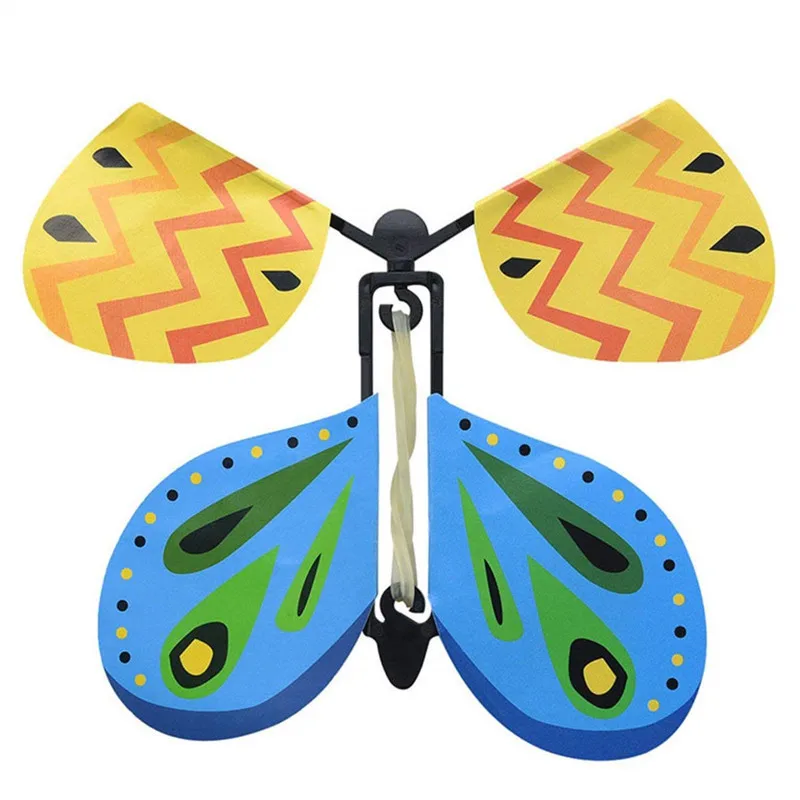 1 шт., случайные Волшебные Летающие бабочки, Детские эластичные заводные игрушки, хитрый реквизит, забавные игрушки для детей