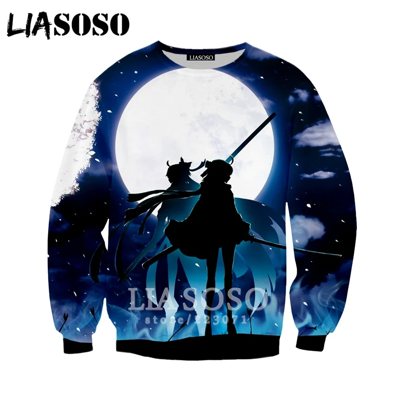 LIASOSO Autumn Fashion Hoodie Men Women 3D Print Anime Fate Grand Order Sweatshirt Casual Unisex Long-Sleeve Pullover A127-23 | Мужская