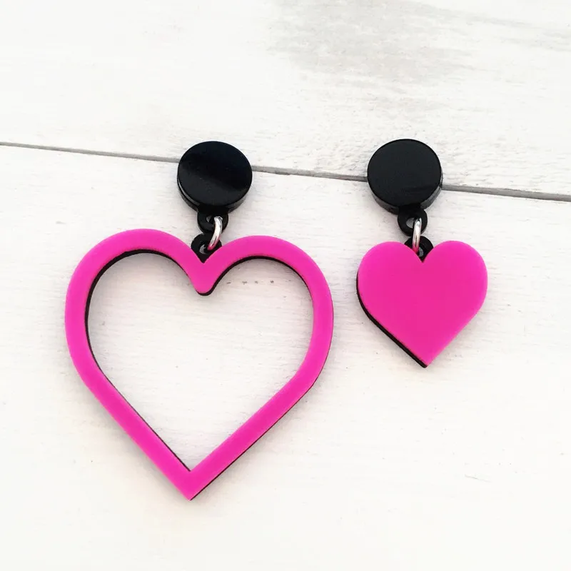 

Dongmu jewellery punk exaggerated style fashion acrylic peach heart big earrings ladies gifts boutique jewelry earrings summer