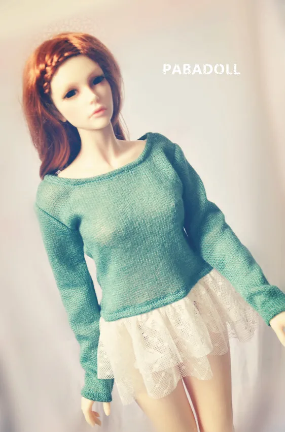 

Old Green Lace side Sweater for BJD Doll 1/6, 1/4, 1/3 for DD SD16 Doll clothes CWB26