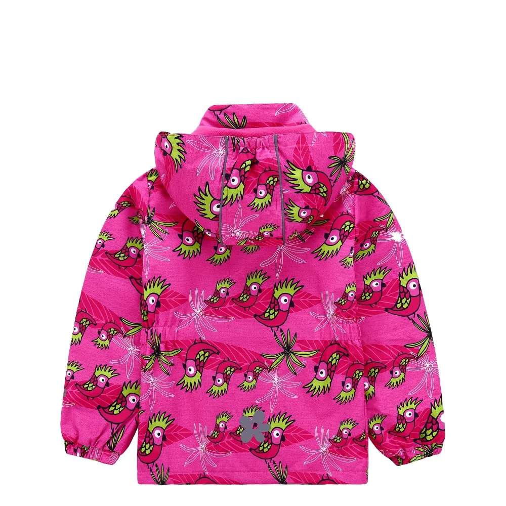 Водонепроницаемые приталенные куртки для маленьких девочек; теплое Детское пальто с цветочным принтом; детская верхняя одежда из флиса; От 3 до 12 лет