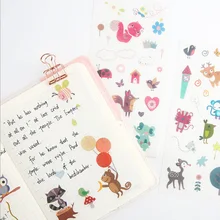 6 pcs/pack Kawaii Animal Paradise student Stickers Set Decorative Stationery Stickers Scrapbooking DIY Diary Album Stick Label 6 pcs pack happy unicorn stickers decorative stationery craft stickers scrapbooking diy stick label