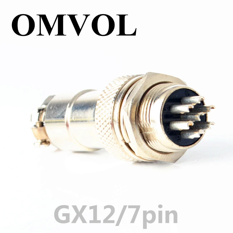 Conector de junta a macho y hembra GX12, 7 pines, 12mm, enchufe de de Panel de cable, Circular + enchufe|Conectores| - AliExpress