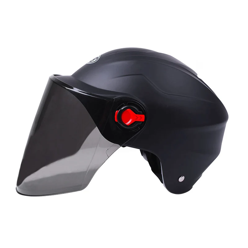 Новейший мотоциклетный шлем с щитом, уличные велосипедные полушлемы для мужчин и женщин CSL2018 - Цвет: matte black Dark Bro