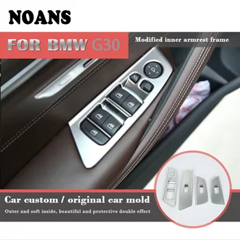 

NOANS Car Styling Window Auto Switch lift Control Panel Inner Armrest Frame Sticker For BMW G30 5 Series 2017 2018 Accessories