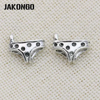 

JAKONGO Antique Silver Plated Underwear Charm Pendants for Jewelry Accessories Making Bracelet Findings DIY 17x18mm 12pcs/lot