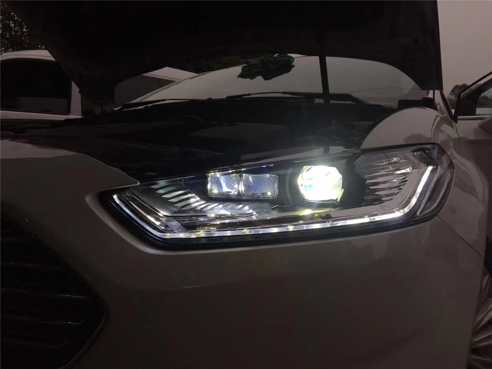 2 шт., автомобильный Стайлинг для Ford Mondeo 2013, светодиодный фонарь для новой фары, лампа с динамическим поворотом, светодиодный DRL, биксеноновый HID