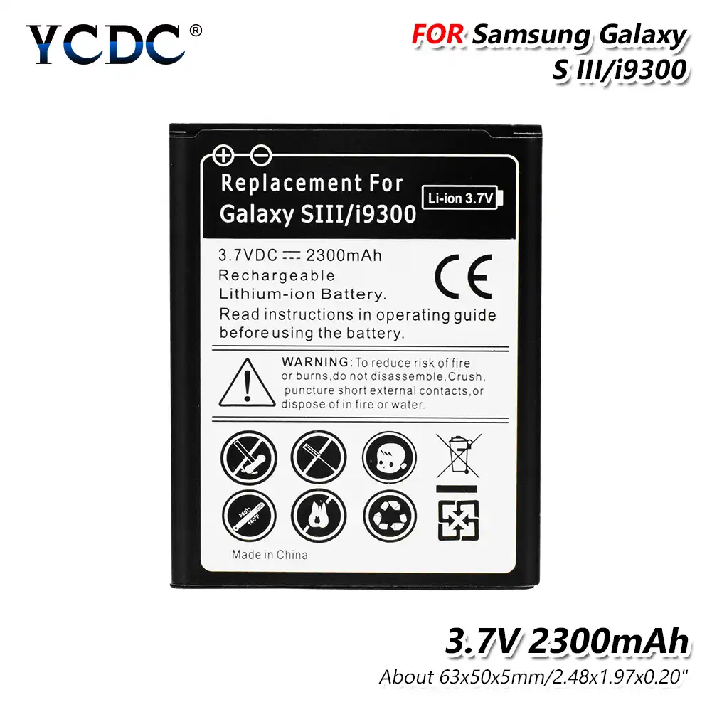 YCDC Replacement Battery for Samsung for Galaxy S3 GT-i9300 L710 i747 i535  R530 T999