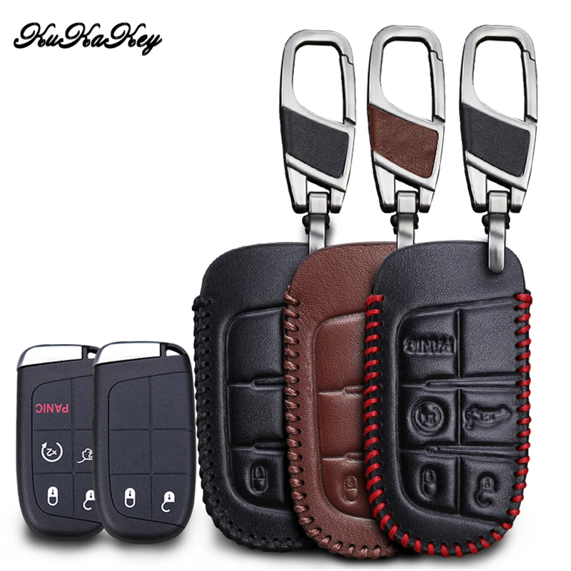KUKAKEY Genuine Leather Car Key Case For Fiat Punto Bravo Palio Linea Freemont Stilo Grande Fob Holder Cover Shell Bag | Автомобили и