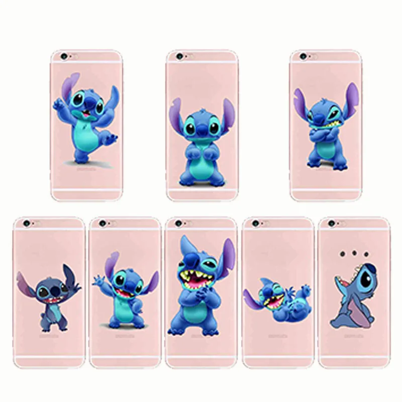 

Phone Case Stitch Funny Cute Cartoon Capa Transparent Silicone Clear TPU Coque Funda Cover for iphone XR SE X XS MAX 7 6S 8 plus