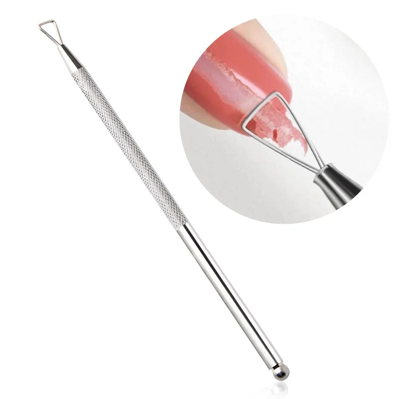 1Pc Stainless Steel Removal Stick Rod Cuticle Pusher Triangle Acrylic