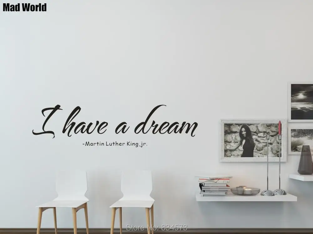 Mad World I Have A Dream Quote Motivational Wall Art Stickers Wall Decal Home Diy Decoration Removable Room Decor Wall Stickers Wall Sticker Decorative Wall Stickerswall Art Stickers Aliexpress