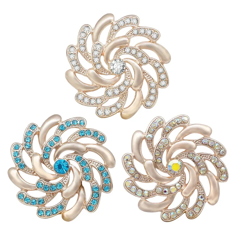 

New Beauty Rose golden Hollow flowers 25MM Metal snap buttons for DIY 18mm snap jewelry wholesale KZ3378