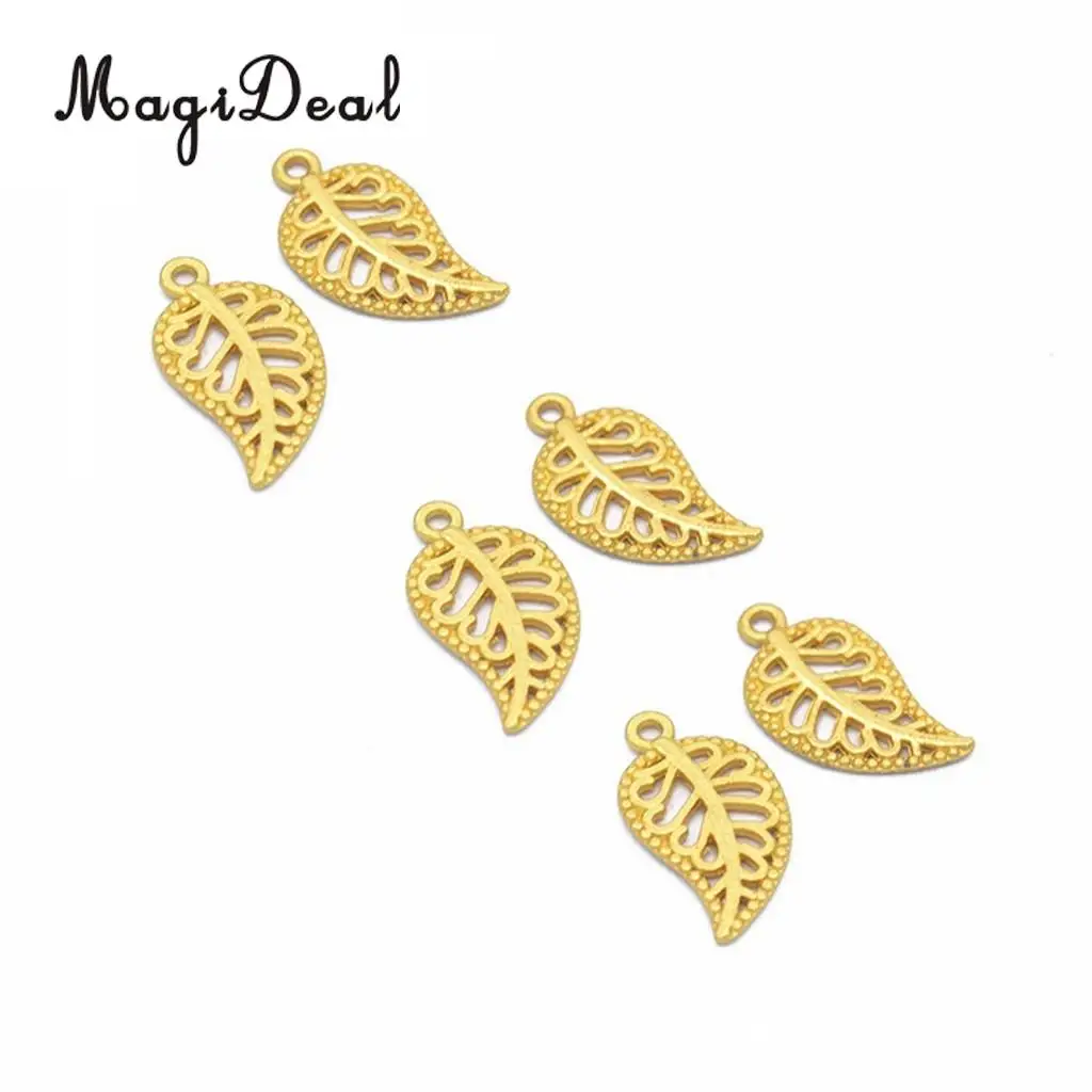 MagiDeal 75Pieces Vintage Hollow Filigree Leaf Charms Pendants Jewelry Findings Jjewelry Making Dangle Scrapbooking Material