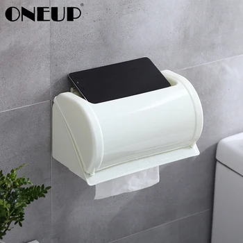 

ONEUP Toilet Paper Holder Wall-mount Hygienic Paper Dispenser For Bathroom Waterproof Storage Box Portable Bathroom Accessories