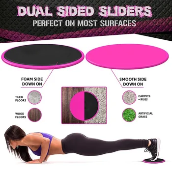 WorthWhile 1 Set Gym Fitness Core Sliders Gear On Carpet Hardwood Floors Home Abdominal Exercise Equipment Workout Accessories 2