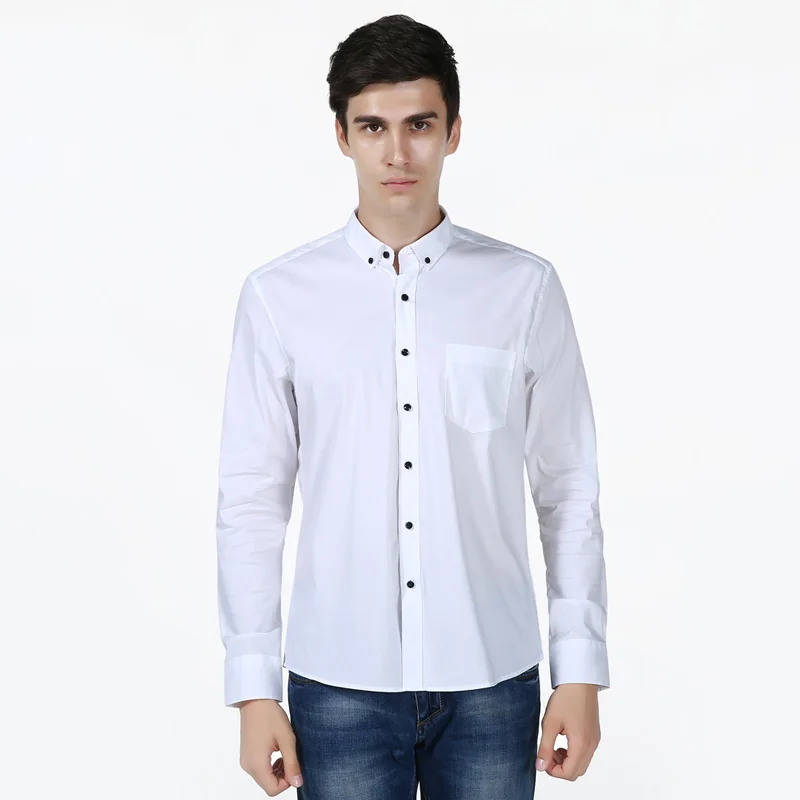 White Shirt Men 2017 Brand New Long Sleeve Mens Dress Shirts Casual ...