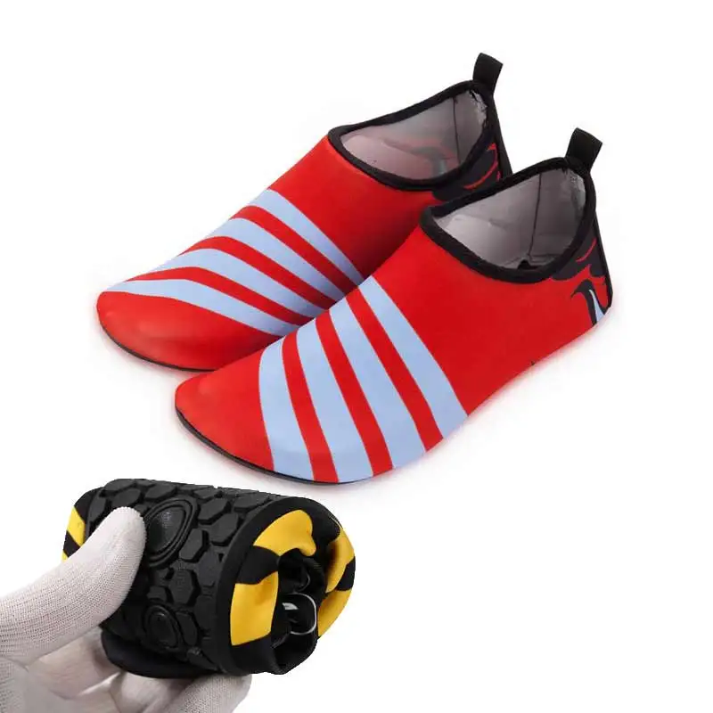Unisex Swimming Water Shoe Big Size Striped Print Quick Dry Anti slip