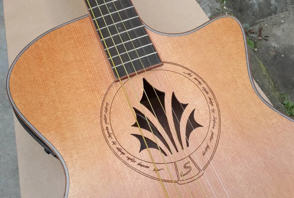 high quality Personality guitar flower Soundhole acoustic guitar with