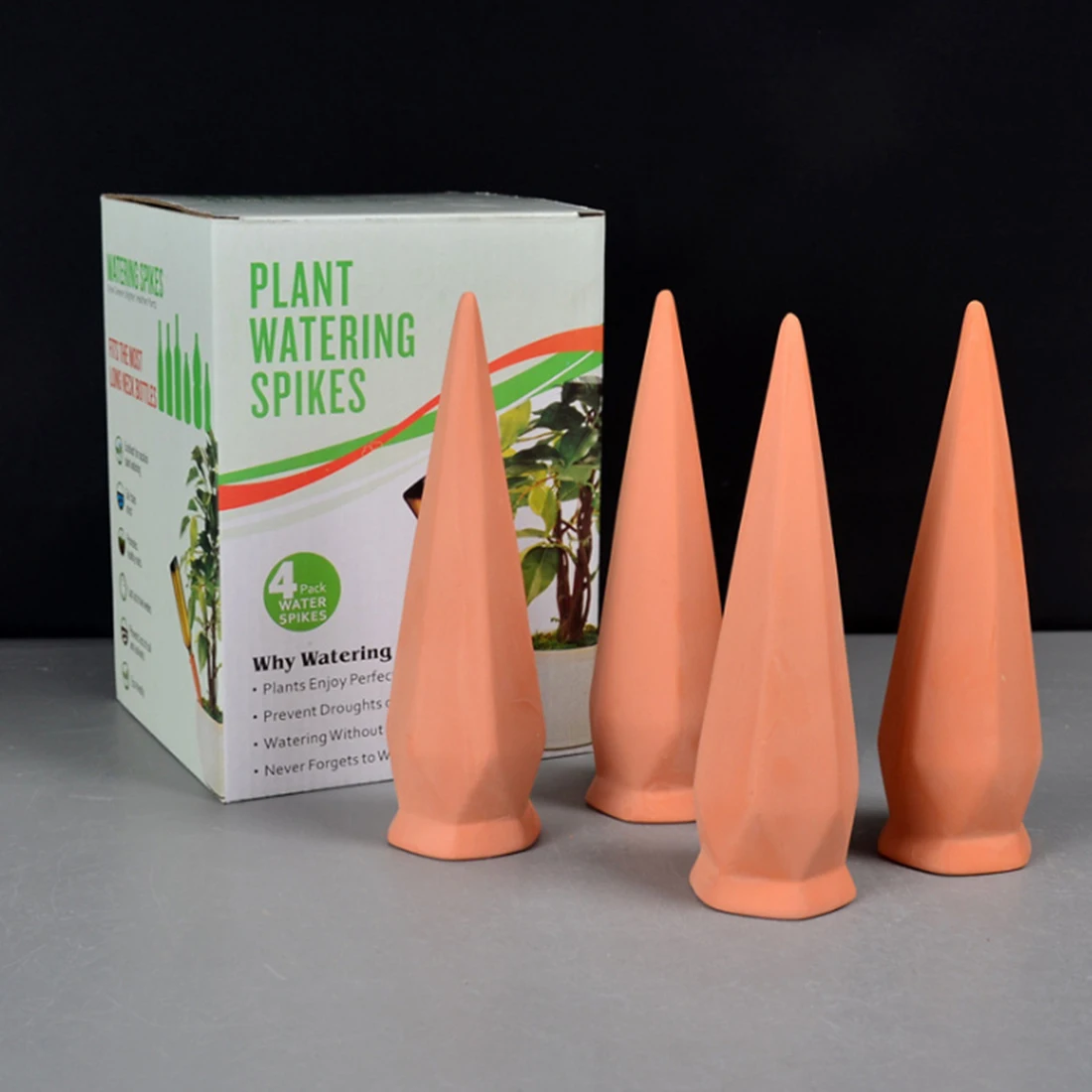 

Pack of 4 Terracotta Automatic Watering Device Garden Water Seepage Watering Irrigation Tool - Geometric Surface Type