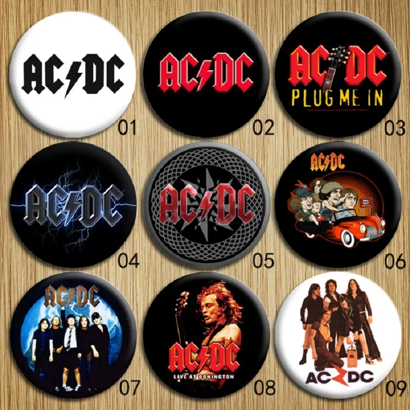 Рок-Группа переменный ток/прямой ток сувенир значок AC/DC жесть Броши Pin Up улица панк одежда Вечерние сувениры