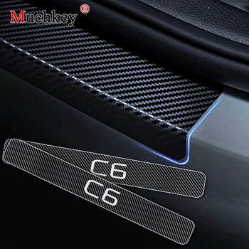 

4Pcs Door Threshold Plate Car Door Sills Door Sill Scuff Plate For Citroen C6 Car Styling Interior Accessories Auto Part