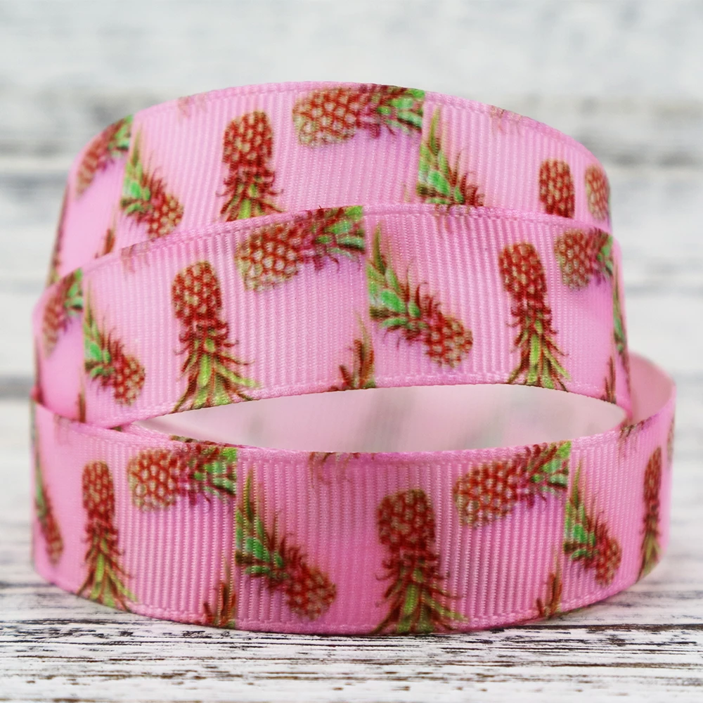 

david angie 16MM Flowers birds zebra pineapple Grosgrain Ribbon 5Yards,DIY Christmas Ribbon Gift Packing Ribbon Tape,5Yc2959