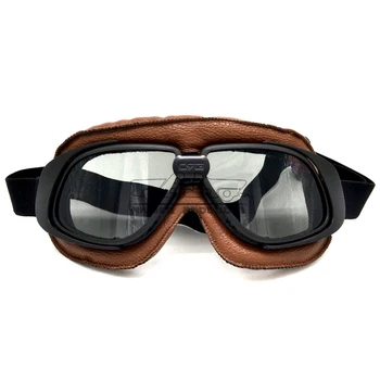 

Bjmoto Motorcycle Safety Scooter Pilot Goggles Helmet Glasses Motocross Goggles Flying Style Open Face glasses goggles