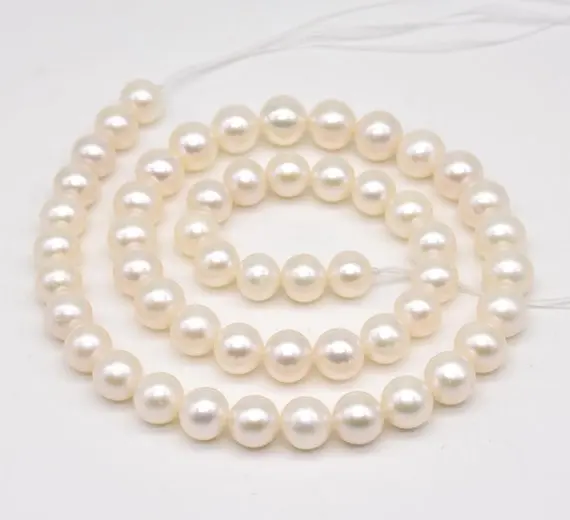 

Wholesale Loose Pearl Jewellery,8-9mm White Potato Real Freshwater Pearl Jewellery,Good Luster Real Pearls,One Full Strand