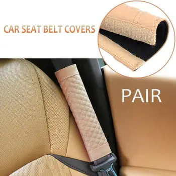 

2Pcs Soft Car Safety Seat Belt Cover PU Leather Shoulder Protector Vehicle Seatbelt Strap Pad Padding Automobiles Gordelhoes