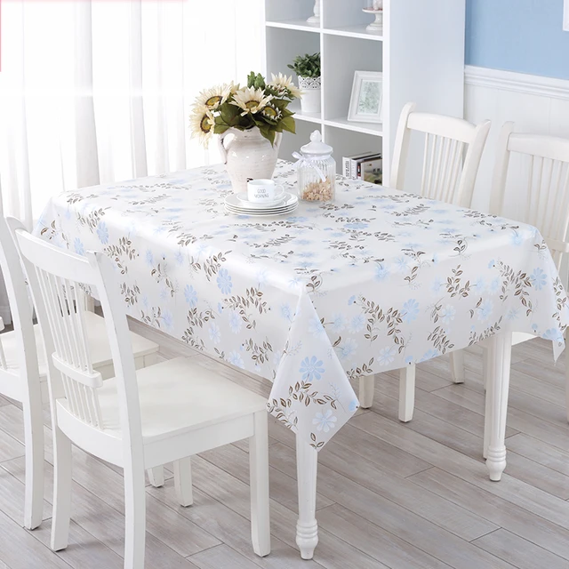 Waterproof Oilproof Pvc Table Cloth Fl Printed Disposable Waterproof Oilproof Pvc Table Cloth Fl Printed Disposable Plastic Tablecloth Rectangular Cover Christmas Decoration