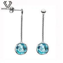 Натуральный драгоценный камень топаз серебро 925 ювелирные изделия серьги-женские Бижутерия серьги-висячие серьги из серебра серьги длинные бижутерия серьги с голубым камнем серьги круглые