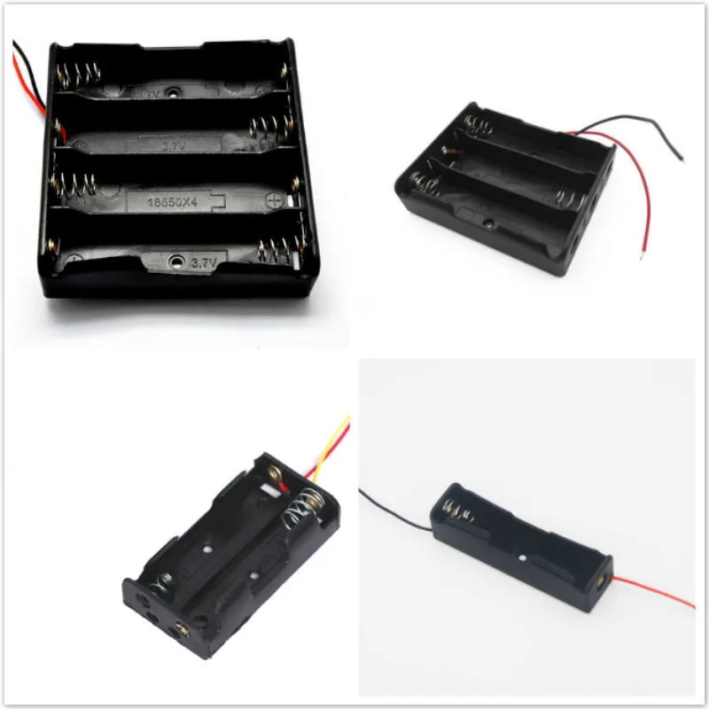 

Black Plastic 1x 2x 3x 4x 18650 Battery Storage Box Case 1 2 3 4 Slot Way DIY Batteries Clip Holder Container With Wire Lead Pin