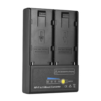 

Andoer NP-F to V-mount Battery Converter Adapter Plate with Dual Slot for NP-F550 NP-F750 NP-F970 Series