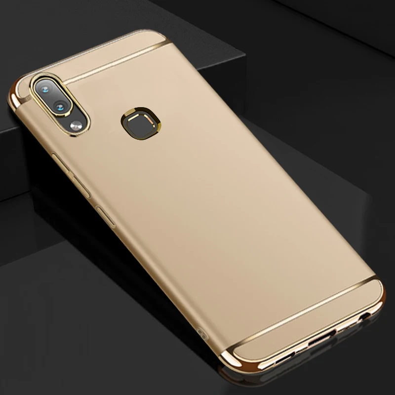 Роскошный Жесткий пластиковый Чехол YUETUO чехол для vivo v9 y85 v 9 черные аксессуары 3 в 1