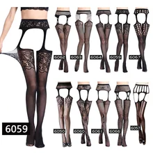 Lingerie Stockings Garter-Belt Tights Pantyhose Sheer Elastic Thigh Stripe Women Sexy