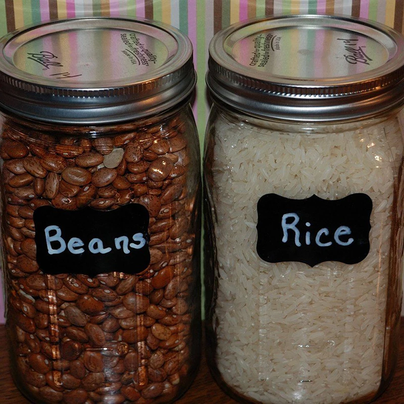 100Pcs Blackboard Sticker Reusable Kitchen Label Stickers Jam Jar Labels Organizer Chalkboard Wall Sticker Board Decals Oily Pen