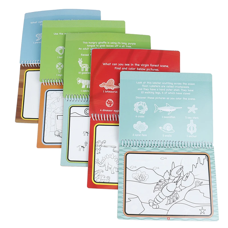 

Education Birthday Gift Reusable Magic Water Drawing Book Coloring Book Doodle Pen Cartoon Painting Toys Drawing Board For Kids