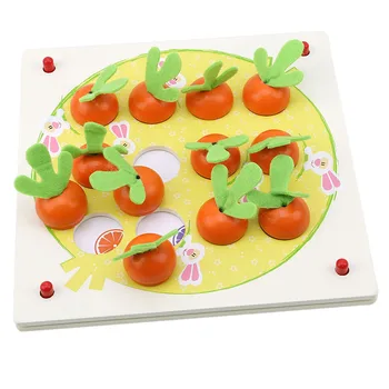 

Wooden Puzzle 3D Tangram Jigsaw Board Early Carrot Memory Chess Game 3D Puzzle Wood Toys For Children