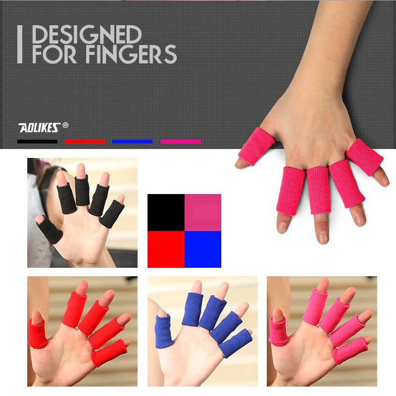 

5PCS Set Sports Basketball Volleyball Finger Guards Finger Sleeve Half Fingertip Finger-cot Fingerstall Professional Protector