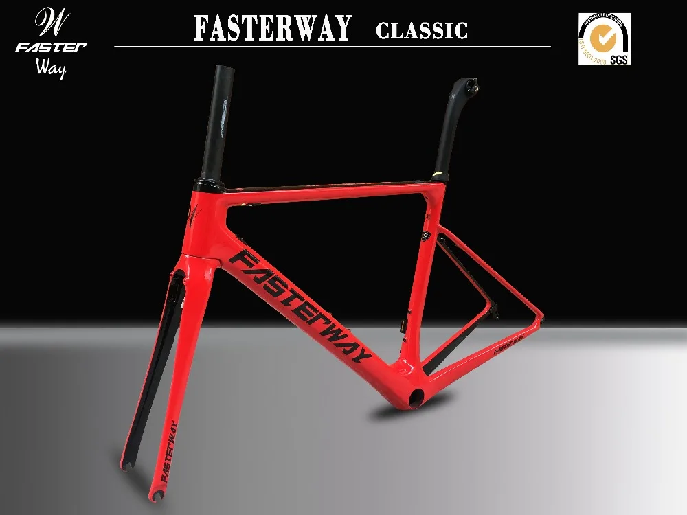 Perfect 2019 design super light FASTERWAY classic carbon road frameset D Brake carbon bike frame:Frameset+Seatpost+Fork+Clamp+Headset 4