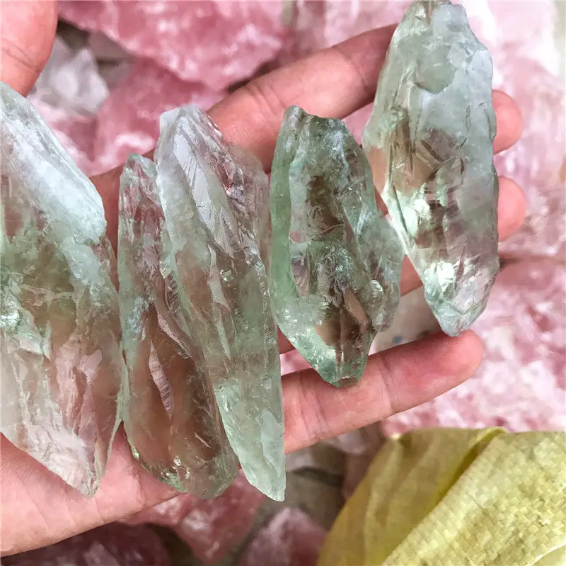 

500g Natural Green Quartz Crystal Stones Rough Stone Specimen Healing Natural Quartz Crystal Stones and Crystals Healing Stones
