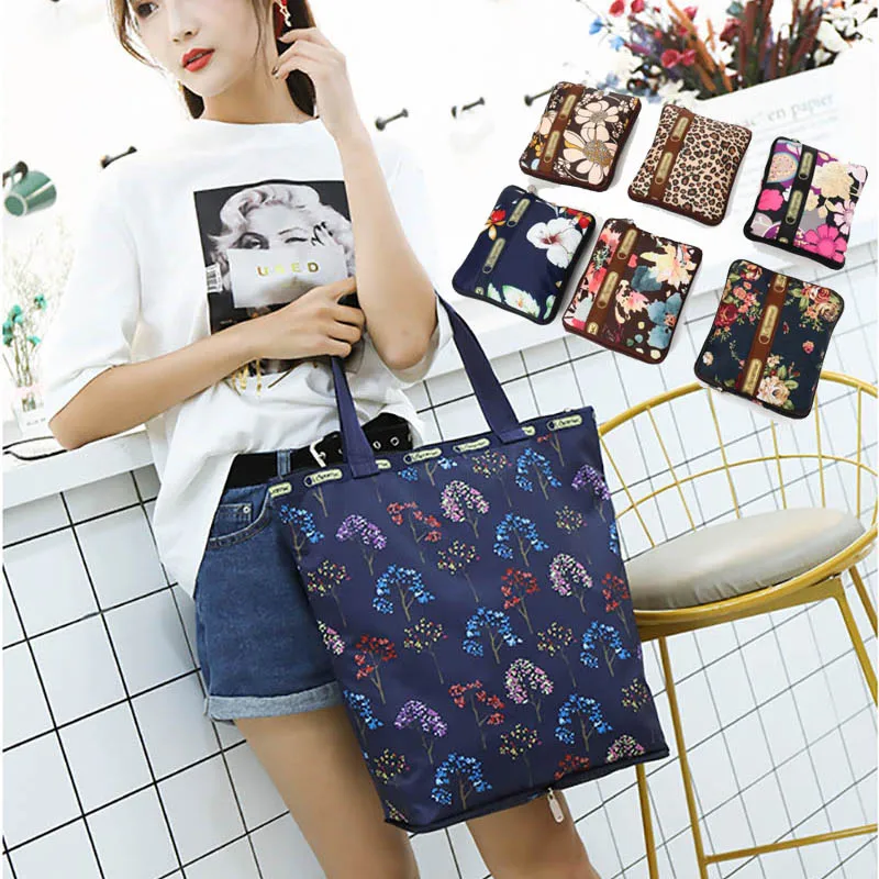 

Wahyah Foldable Shopping Bag Reusable Grocery Bag Nylon Shopping Bags Women Clutch Totes Printing Travel Storage Bag Pack ZY115