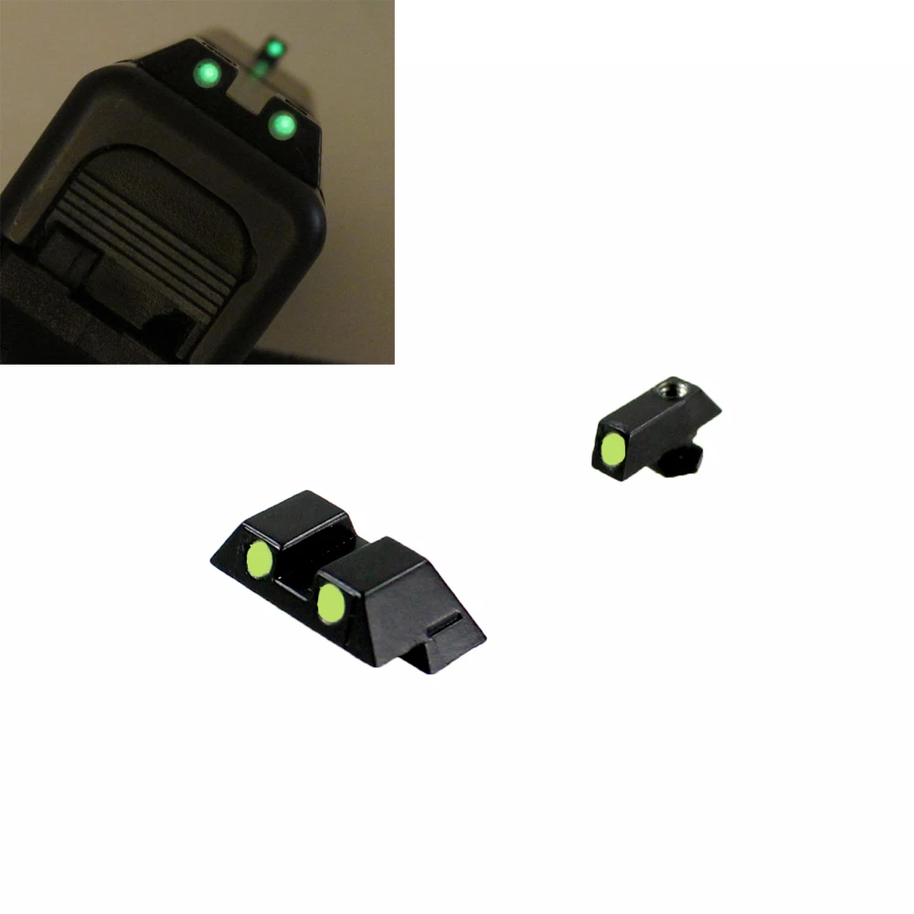 

Tactical Glow-in-the-Dark Night Sight Front and Rear Sight Set for Glock Pistols 9mm/.357 Sig .40/45