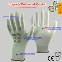 NMSAFETY High Quality 12 Pairs Environmentally Not DMF White Nylon Cotton Knit Antistatic Work Glove