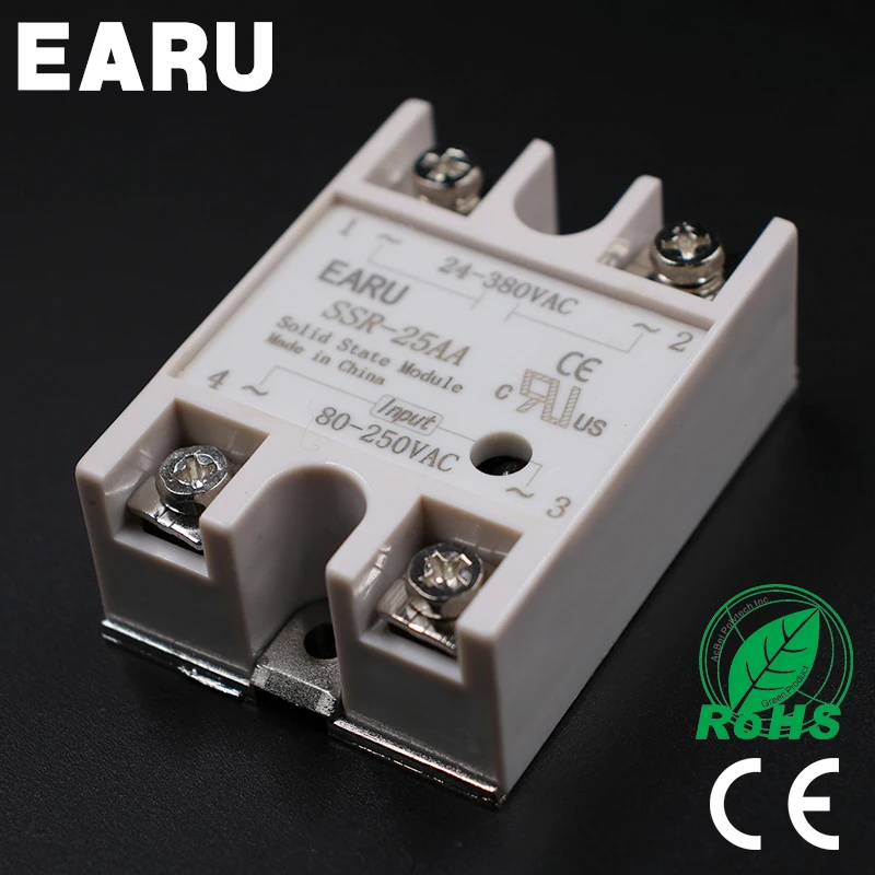 

SSR-25AA 25A SSR Solid State Relay Output 24-380VAC Input 80-250VAC good quality SSR 25AA 25A for PID Temperature Controller