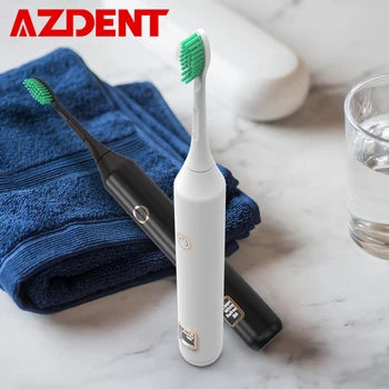 

AZDENT Smart LCD Electric Toothbrush USB Rechargeable Ultrasonic Sonic Tooth Brush Waterproof Automatic Toothbrush for Adults