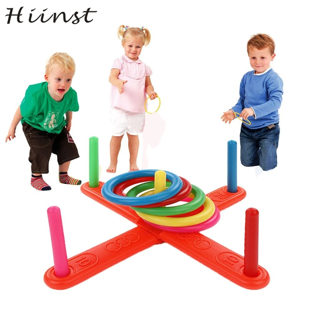 

HIINST Hoop Ring Toss Plastic Ring Quoits Garden Game Pool Toy Outdoor Fun Set NEW Children throwing rings dropship 16 AUG1540P