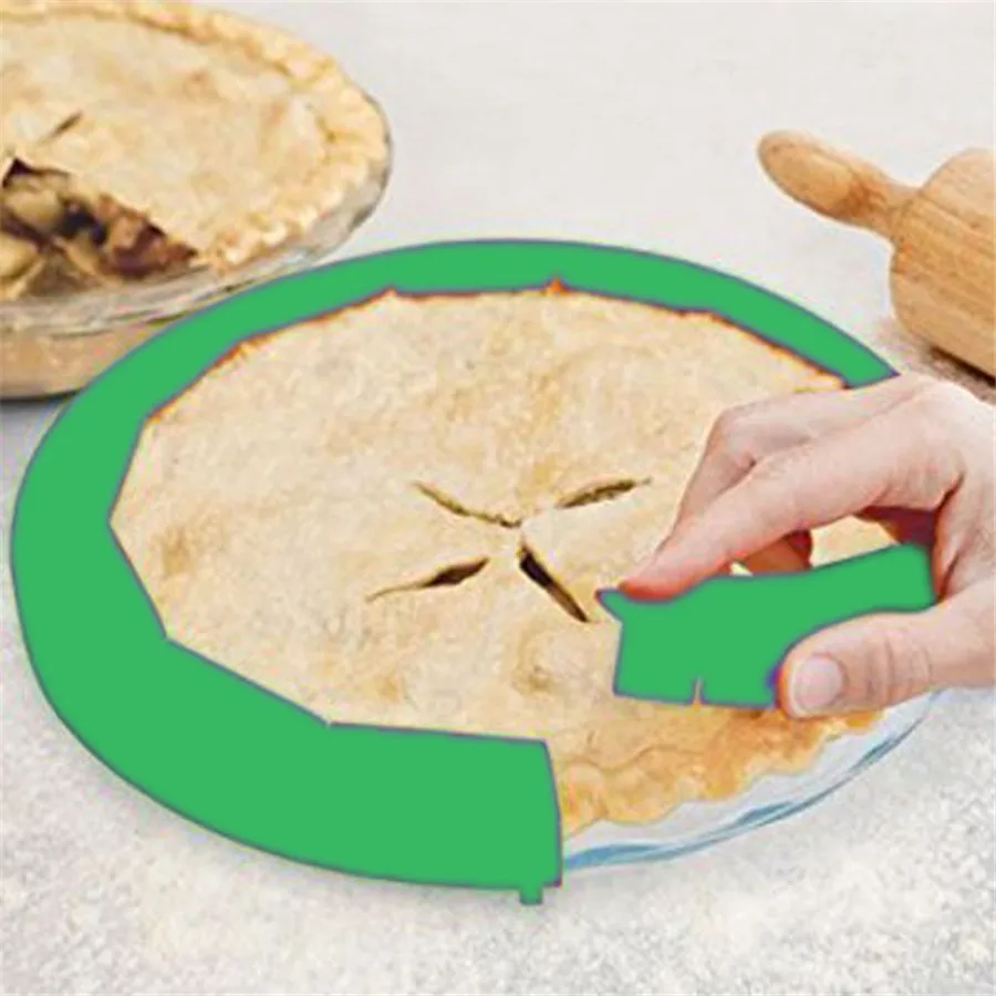 

1PC Silicone Pie Crust Shield, Adjustable Pie Protectors, Green